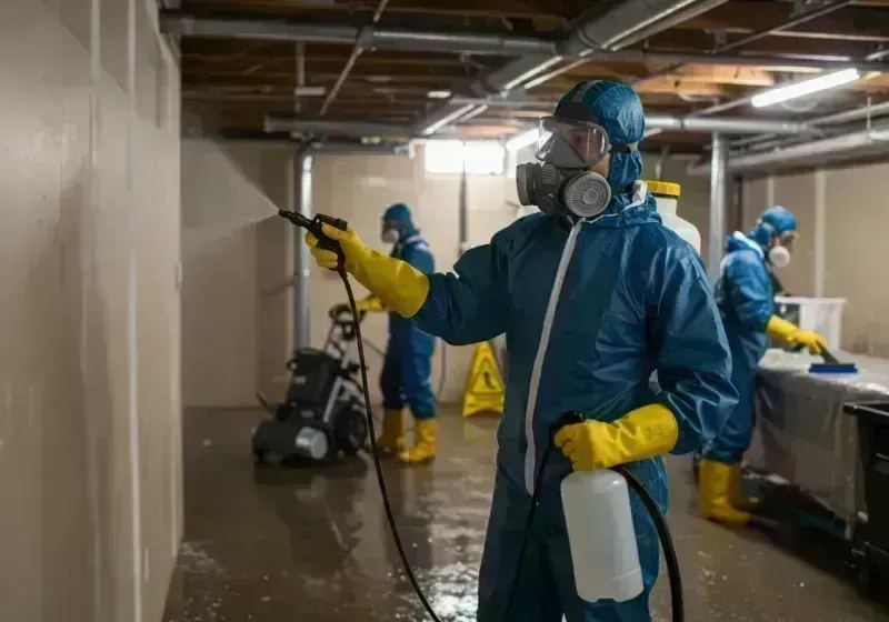 Basement Sanitization and Antimicrobial Treatment process in Connersville, IN