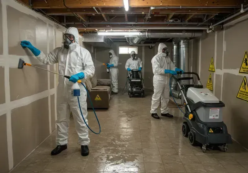 Basement Moisture Removal and Structural Drying process in Connersville, IN